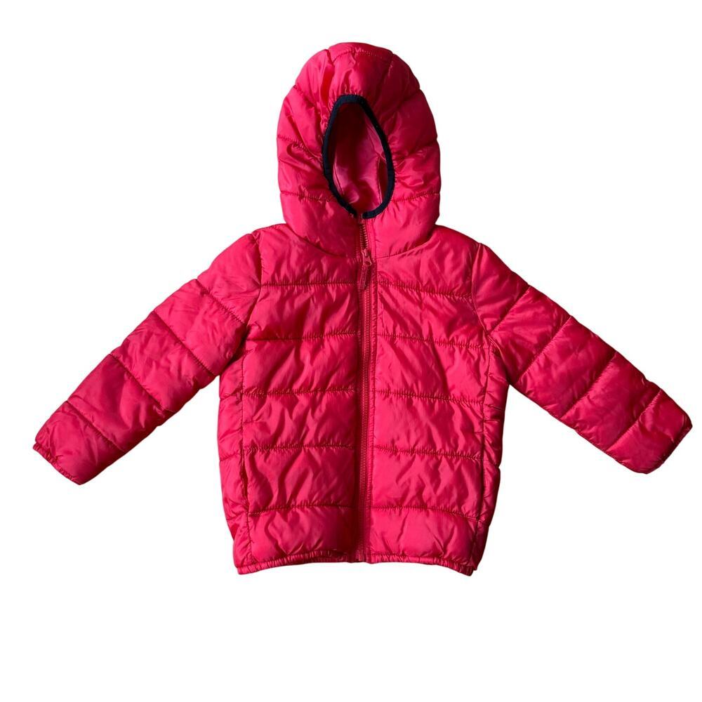 The Children's Place Red Full Zip Quilted Hooded Puffer Coat Size 5T Winter